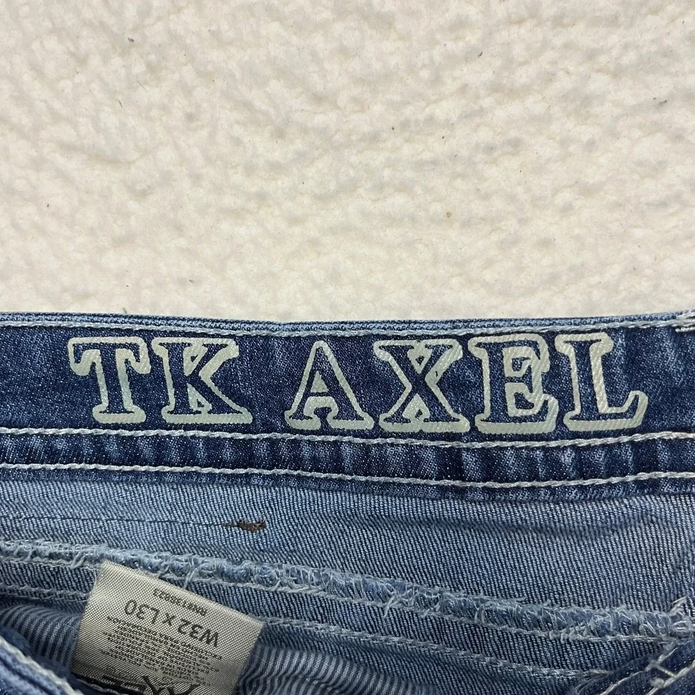 TK Axel Jeans Mens 32x30 Blue Slim Boot Hartford Conn Contrast Stitch Denim‎